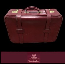 Vintage - SWAINE ADENEY - Medium Burgundy Expandable Leather Suitcase w/locks.