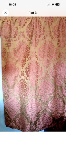 Pair gold pink brocade - &,