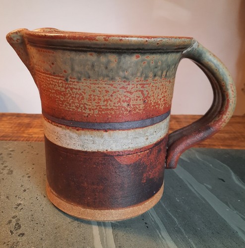 Studio pottery large jug - 7.5, "