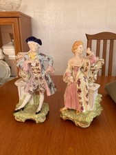 Pair Of Anrique Samson Style Figures Of Courting Couple 12" Tall