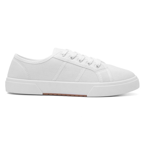 Womens white canvas shoes lace - canvas,