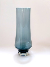 VINTAGE TAMARA ALADIN GREY GLASS VASE MODEL 1374 RIIHIMAKI GLASSWORKS FINLAND