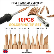10pc/Set 900M Soldering Iron Tip Pure Copper Iron Head Solder Tool Tips