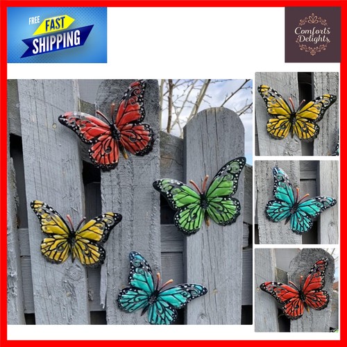 Vibrant metal butterfly garden - metal,