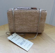 LK Bennett NEW Natalie Clutch Bag woven straw raffia wicker ASO Kate Middleton