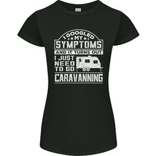 Symptoms Go Caravanning Caravan Funny Womens Petite Cut T-Shirt
