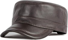 Men’s Leather Military Cap