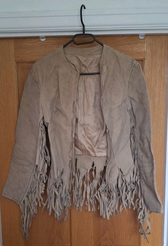 Vintage suede leather tasseled - leather,