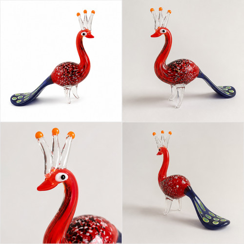 Red peacock glass - peacock,