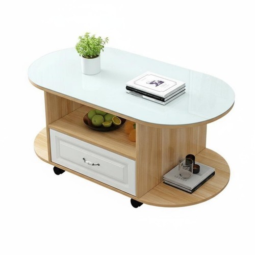 Sleek oval coffee table with - oval,