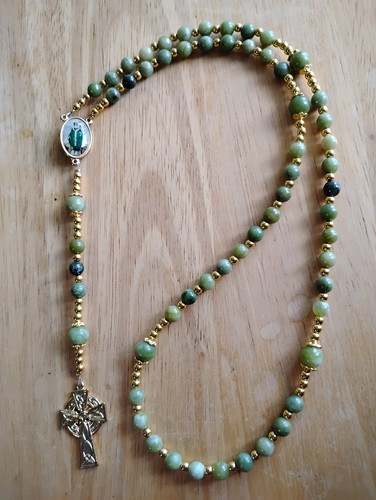 Connemara marble rosary beads - rosary,