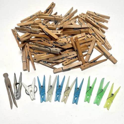 Vintage mixed clothespin lot - vintage,