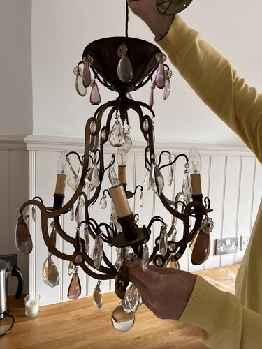 Large antique chandelier with - large,