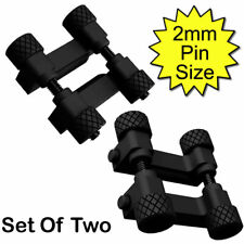 Bipolar 6mm Conductive Rubber Clamps Black / TENS / estim / et312 / 2B / Electro