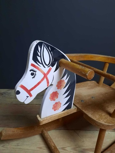 Vintage toy rocking horse - vintage,