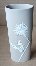 Wedgwood LIGHT TAUPE BROWN Jasperware PRUNUS VASE STUNNING