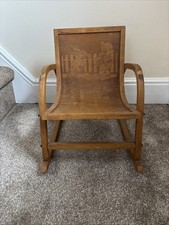 Vintage German Child’s Rocking Chair Bauhaus Style 1950’s In Good Condition Rare