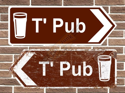 Pub metal road sign garage - road,