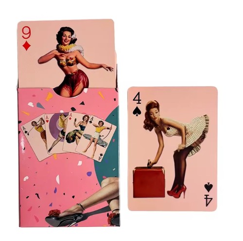 Pin girls playing cards - pin-up,