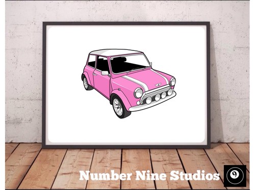 Mini cooper pink artwork - mini, in