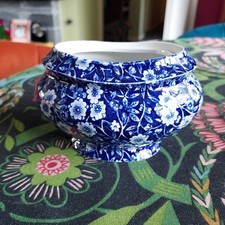 RARE Burleigh Calico Blue Oval