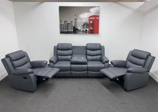 Lando Recliner Grey Leather 3