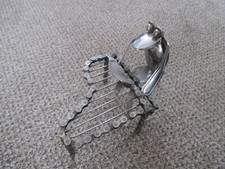 Metal  Spoon & Chain Art Frog playing the Piano - Unusual VGC