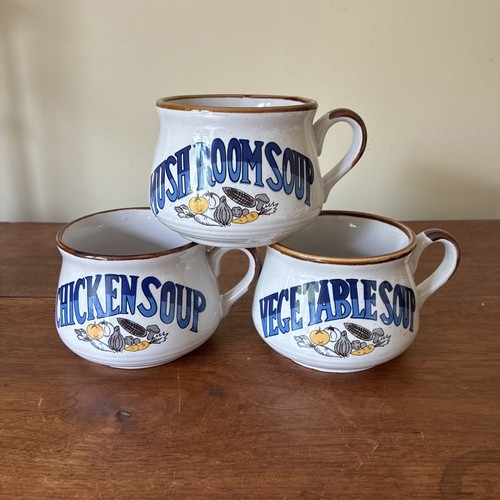 Vintage soup mugs set - mugs,