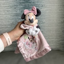 Disney store Pink Minnie Mouse Baby Comforter Soft Toy little rose garden