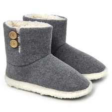 Dunlop Mens Botton Bootie Slippers Slip On Warm Lining Comfortable Stylish