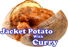 Baked Jacket Potato with curry sticker trailer cafe shop decal (choose size)