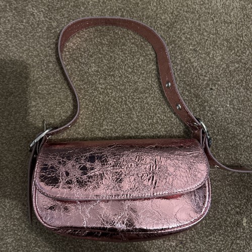 Shiny pink small handbag - &,