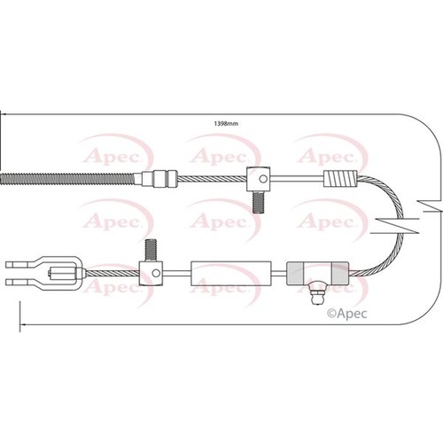 Apec handbrake cable left - handbrake, rear