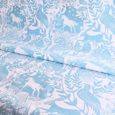 Clarke and Clarke Studio G: WESTONBIRT Blue Cotton Fabric Remnant 1.15m