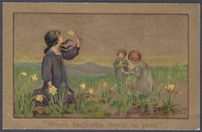 When daffodils begin to peer -