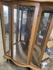 Antique Wood Glass Curio