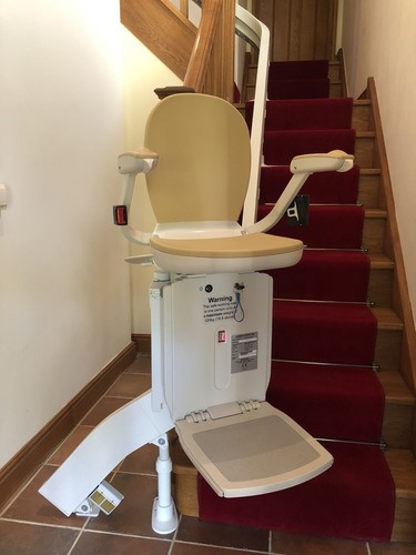 Curved stairlift fitted - curved, on