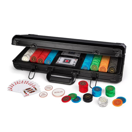 Poker chip set with heavy - chip,