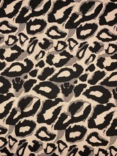 Stretch Black Taupe Leopard Jacquard Ponte Jersey Dressmaking Fabric - Per Metre