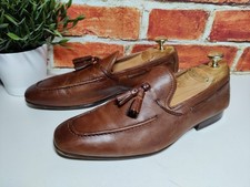 MENS DUNE LONDON PASTORE UK 7 EU 41 SADDLE BROWN LEATHER TASSLE LOAFER SHOES