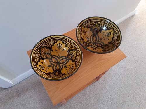 Moroccan pottery bowl set - pottery,