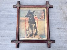 VINTAGE BLUE PETER DOG FRAMED PRINT GERMAN SHEPHERD RETRO TV MEMORABILIA