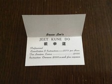 BRUCE LEE’S RATE CARD FOR