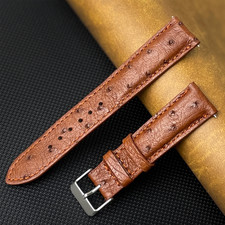 22mm Brown Leather Watch Strap