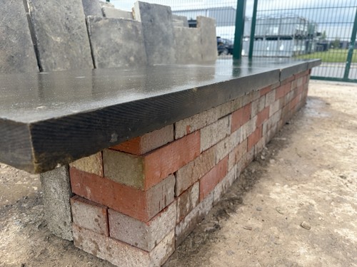 Weathered sawn stone coping - sawn,