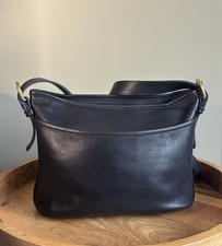 Vintage Coach Worth Shoulder /Crossbody Bag Black Blavy Glove-Tanned Leather 90s