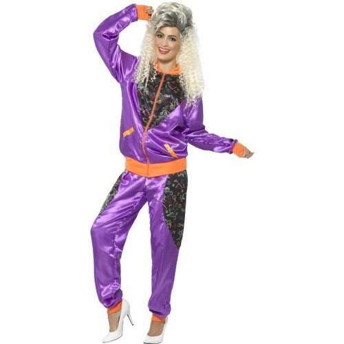 Ladies purple shell suit s - purple,