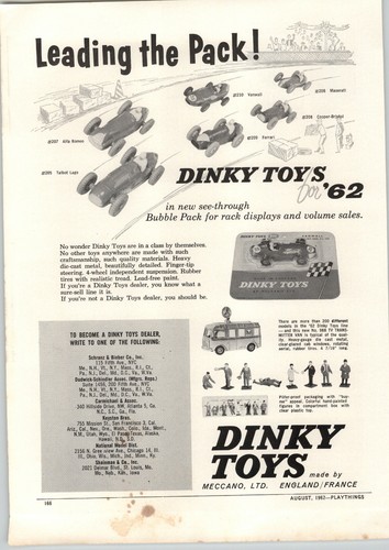 1962 paper dinky toy toys - 1962,