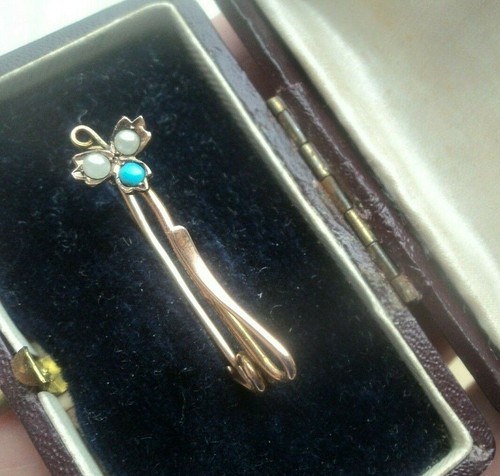 Edwardian rose gold brooch - rose,