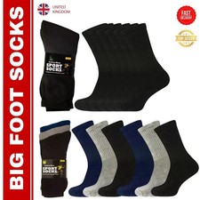 5-20 Pairs Big Foot Mens Sports Socks Size 12-14 Cotton Rich Cushioned Crew UK
